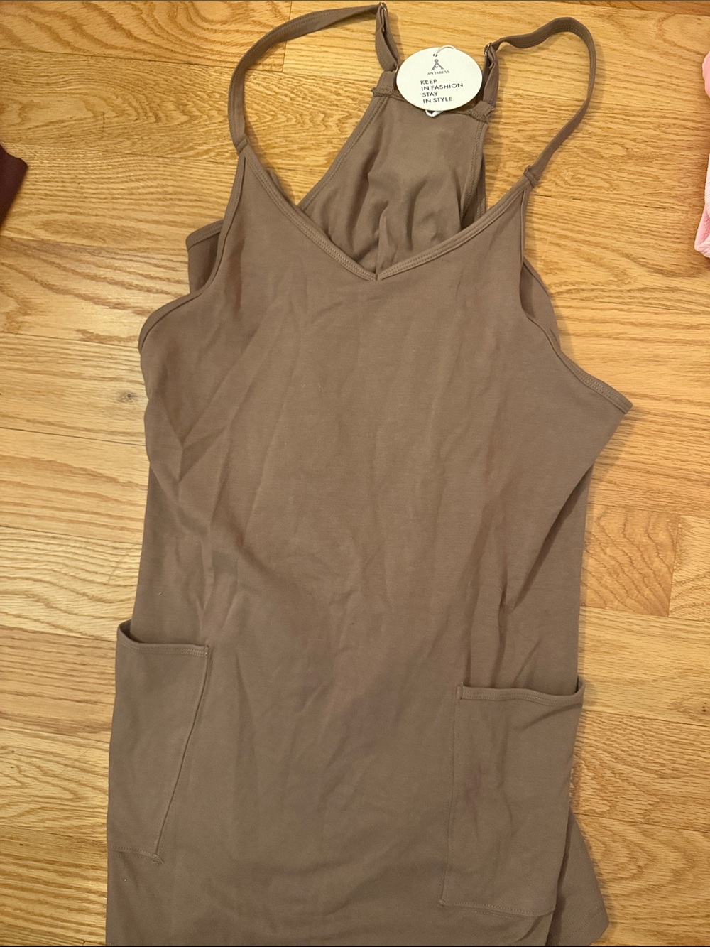 Women’s Brown Tank Dress with Pockets